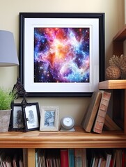 Space Magic: Vibrant Cosmic Galaxy Watercolors Framed Print