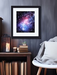 Cosmic Galaxy Watercolors Framed Print: Captivating Space Artwork Revealing Celestial Masterpieces