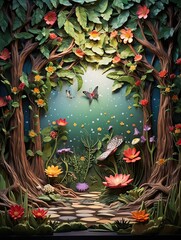 Enchanted Woodland Fairy Designs: Whimsical Forest Scenes Wall Art