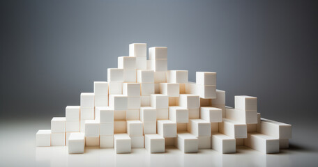 White wooden blocks, symbolizing that every company is made up of individuals – the building blocks of the whole, generative AI