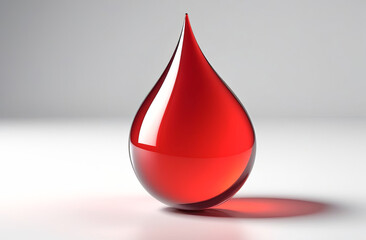 Obraz premium Mockup of red drop on white background for text name of vitamin or mineral