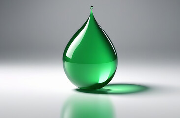 Mockup of green drop on white background for text name of vitamin or mineral