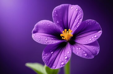 Close up violet flower on violet background