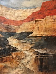 Grand Canyon Landscapes: Majestic Mountain Landscape Art showcasing Layered Rock Formations