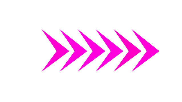 Pink moving arrows icon. Set of vector arrows. Arrow direction set. Modern simple arrows