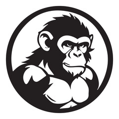 ferocious monkey iconic logo vector illustration