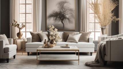 A quiet luxury living room is glam, shiny mirrored or glitzy Rather, quiet luxury style living rooms are filled with warmth collected accents plush seating soft rugs layered lighting home interior