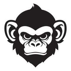 ferocious monkey iconic logo vector illustration