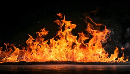 Obraz premium Perfect fire isolated over black background