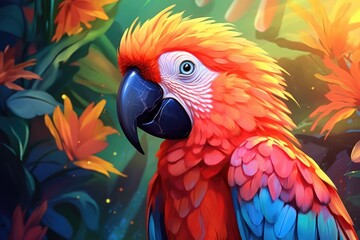 Beautiful bright parrot