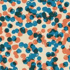 Indigo Polka dots block print in traditional Japanese kimono style seamless pattern. High quality photo - 720097482