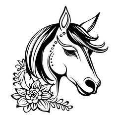 magic horse art vector design, isolated in white background	