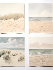Minimalist Nature Sketches: Clean Coast Designs - Beach Scene Painting