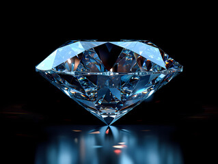 Blue Radiance: Brilliant Diamonds Sparkling in a Luxurious Setting