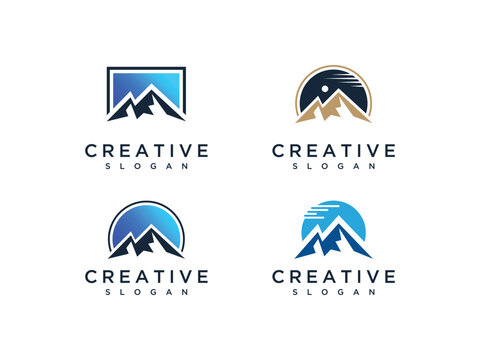 peak logo mountain icon collection