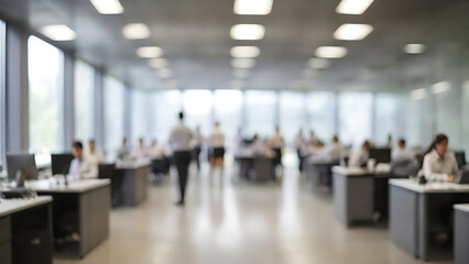 Blurred business office scene, Blurred business meeting background, business office background, blurred background, Generative AI