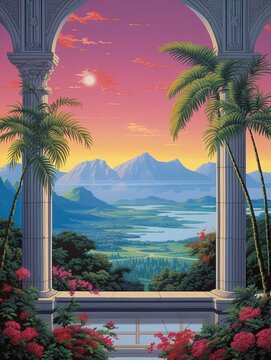 90s Nostalgic Pop Culture Scenic Vista Wall Art: Captivating Panoramic Views of the Iconic 90s Era