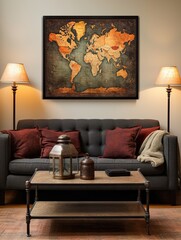 Vintage Old World Map Designs: Authentic Cartography Art Prints for Vintage Wall Decor