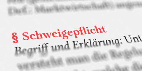 Das Wort Schweigepflicht im Buch erkl&auml;rt mit Paragraph Zeichen