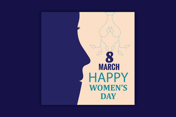 happy women's day social media banner design 