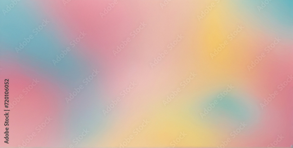 Poster Pastel color gradient background grainy pink blue yellow retro summer noise texture effect wide banner header backdrop design, Generative Ai