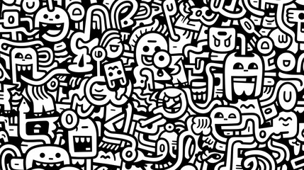 Obraz premium Abstract seamless doodle background, artistic background