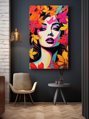 Autumn Pop Art: Vibrant Portraits with Fall Pop Colors for Forest Wall Art