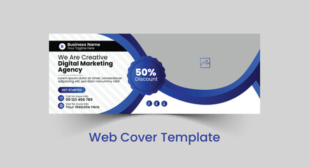 Professional corporate business social cover template design and web banner template design with creative, eye catching and modern colorful layout vector