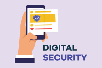 Digital Security concept. Colored flat vector illustration isolated.