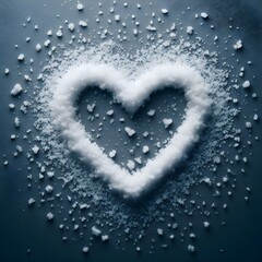 Snow heart on a solid background