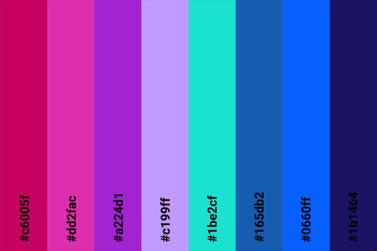 Abstract Colored Palette Guide. Table color shades. Color harmony. Trend colors. Vector illustration EPS 10 File.