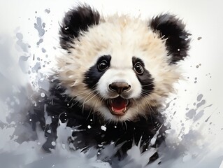 Panda bear on a white background
