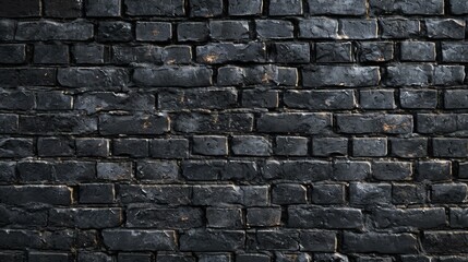 Fototapeta premium black brick wall, dark background for design