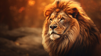 Beautiful background with lion head