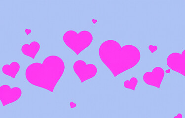 Pink hearts on a lavender background - 720112470