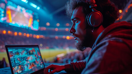 Fototapeta premium betting bet sport phone gamble laptop concept generative ai