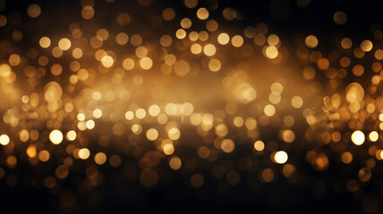 Golden glitter vintage lights background.Abstract circular bokeh background. Soft light defocused spots