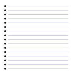 Realistic vector illustration of blank sheets of square and lined paper from a block isolated on white background. 11 22