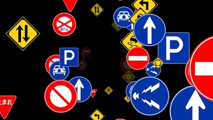 道路標識 交通 車 止まれ 道路 パーティクル VJ [別Verあり]