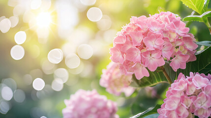 Beautiful pink hydrangea