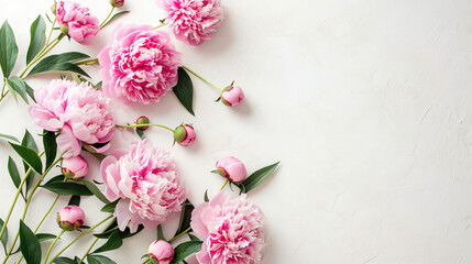 Fototapeta na wymiar Beautiful pink peony flowers