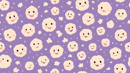 White sweet marshmallows pattern on a solid background. Seamless pattern for bakery, pastry shop, confectionery, wrapping paper or packaging