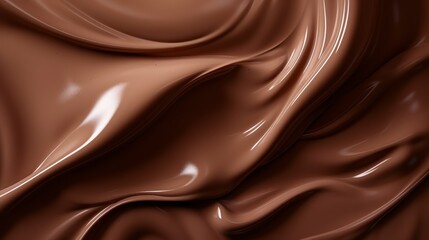 Melted chocolate background close up