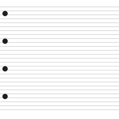 Fototapeta premium Realistic vector illustration of blank sheets of square and lined paper from a block isolated on white background. 11 22