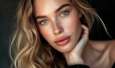 Fototapeta premium Portrait of beautiful young girl in exterior background