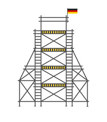 scaffold, isolated, background, construction, white