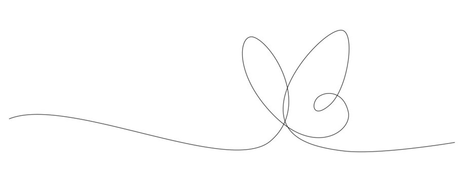 one continuous line art of butterfly. editable stroke