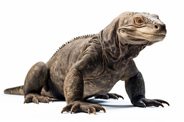Fototapeta premium komodo dragon isolated on white