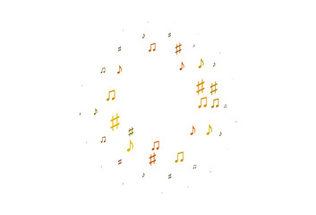 Naklejka na ściany i meble Light Yellow, Orange vector template with musical symbols.