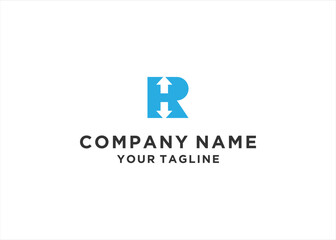Initial Letter  RH HR Up Lift  Logo Design Vector Illustration